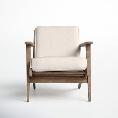 Wooden upholstered armchair hot sale